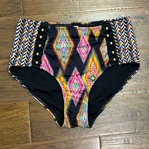 La Vie en Rose Aqua Colourful Bathing Suit Bottoms